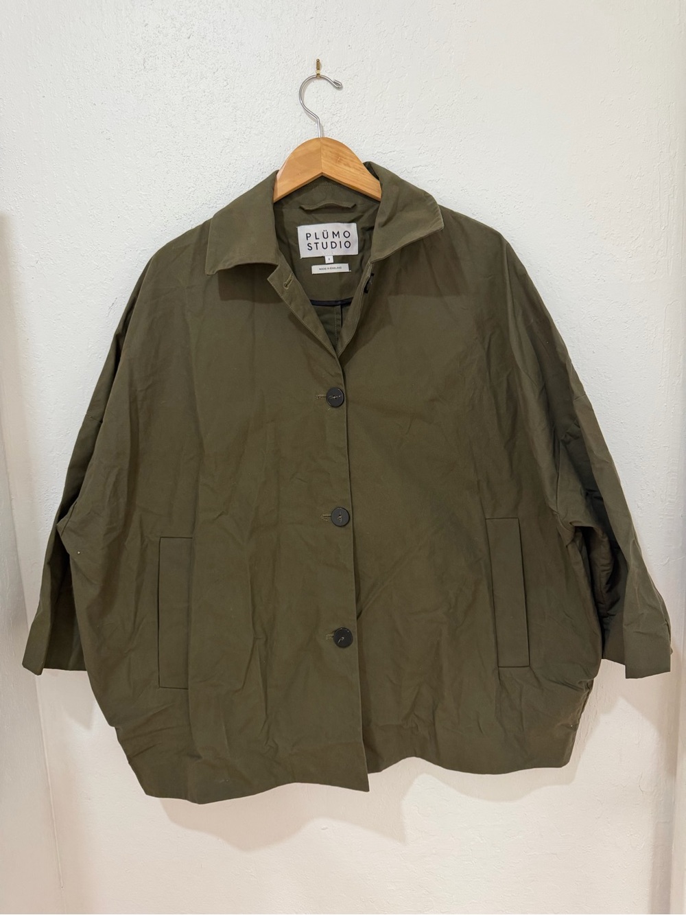 Plümo Studio Olive Green Oversized Button Jacket